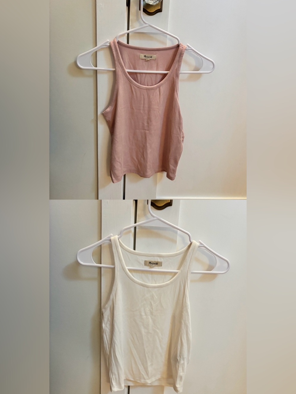 Madewell Blush Pink and white Scoop Neck Tank (2 tanks)